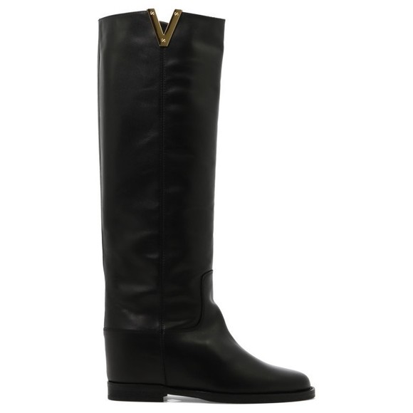 Via Roma 15 Black Ankle Boots With Gold Accent - NWT - Picture 1 of 5